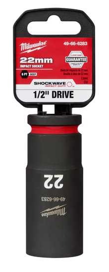 Milwaukee Shockwave Deep Impact Duty Socket 1/2"Dr-22mm (Each)