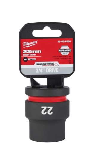 Milwaukee Shockwave Impact Duty Socket 3/4" Drive-22mm (Each)