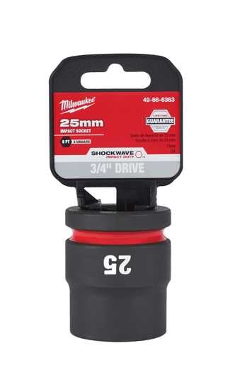 Milwaukee Shockwave Impact Duty Socket 3/4" Drive-25mm (Each)