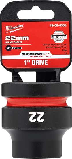 Milwaukee Shockwave Impact Duty Socket 1" Drive-22mm (Each)