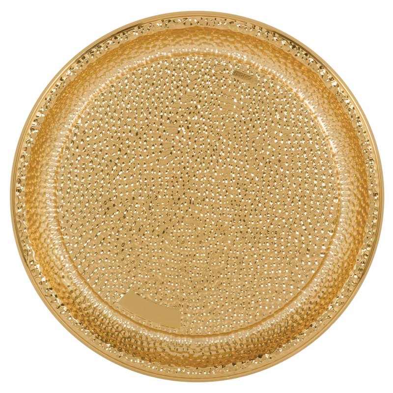 Elegant 40cm gold hammered decorative tray, perfect for serving, showcasing decor, or organizing items in any home.