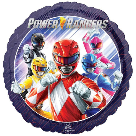 Vibrant 45cm foil balloon featuring the iconic Power Rangers, perfect for kids' parties and themed events.