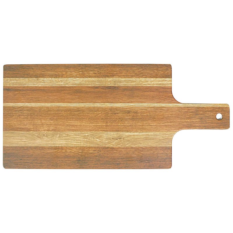 Rustic timber serving tray and chopping board, 43cm, ideal for snacks and meals, combining style and functionality.