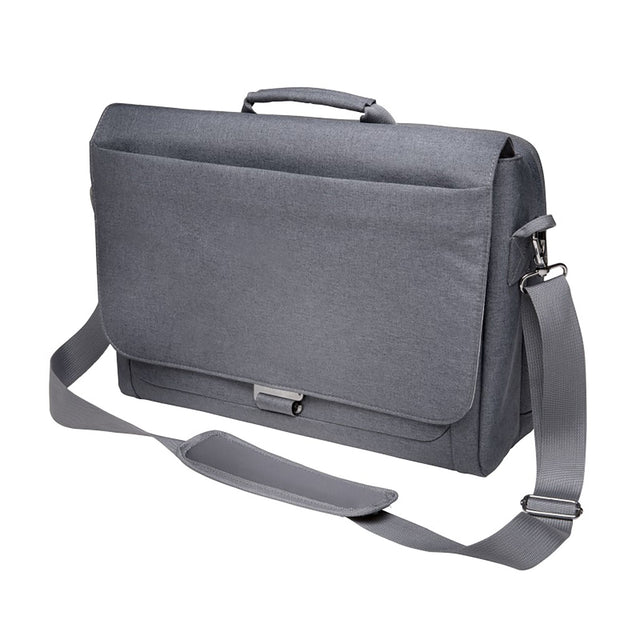 Kensington Lm340 grey laptop case for 14.4'' laptops, featuring organizer section, expandable storage, and padded carry options.