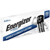 Energizer Ultimate Lithium AAA Batteries 10-pack, world's longest-lasting, perfect for high-drain devices and extreme conditions.