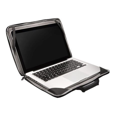 Black Kensington LS430 sleeve for 13.3'' laptops, featuring reinforced protection, plush lining, and padded handles for easy transport.