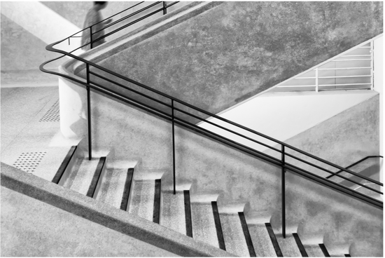 Black fiberglass stair nosing, 70 x 30 x 1030mm, featuring anti-slip coarse grit finish for safe steps indoors and outdoors.