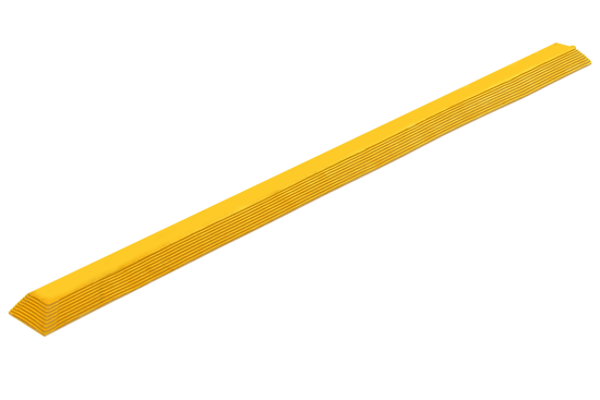 Interlink Ramp Female in yellow, 910mm, connects with tiles to prevent tripping hazards in workspaces and machinery areas.