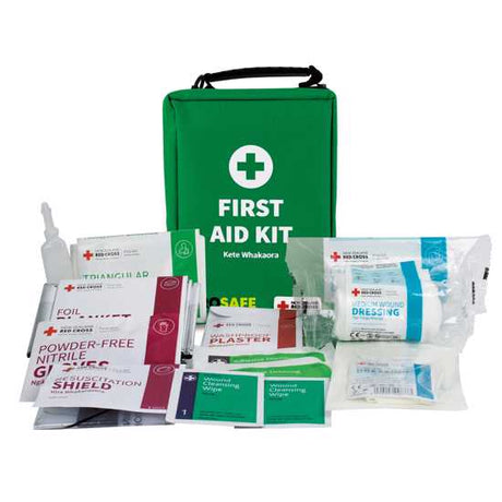 Compact Prosafe Travel First Aid Kit in durable fabric, perfect for minor injuries on the go, fitting easily in bags or cars.