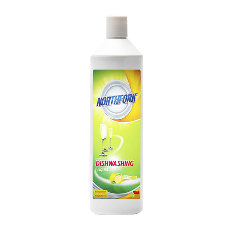 Northfork Dishwashing Liquid 1L bottle, eco-friendly and concentrated, for effective kitchen cleaning with a gentle formula.