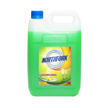 Northfork Dishwashing Liquid 5L bottle featuring a concentrated formula for effective grease removal and gentle on hands.