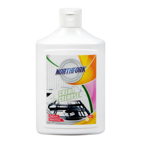 Northfork Cream Cleanser 500ml, a gentle, biodegradable cleaning solution for shining various surfaces without scratches.