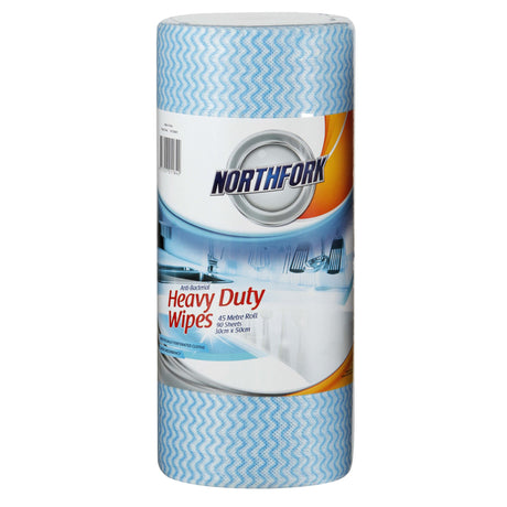 Northfork Heavy Duty Antibacterial Cloth Roll with 90 perforated sheets, ideal for hygienic cleaning in homes and workplaces.