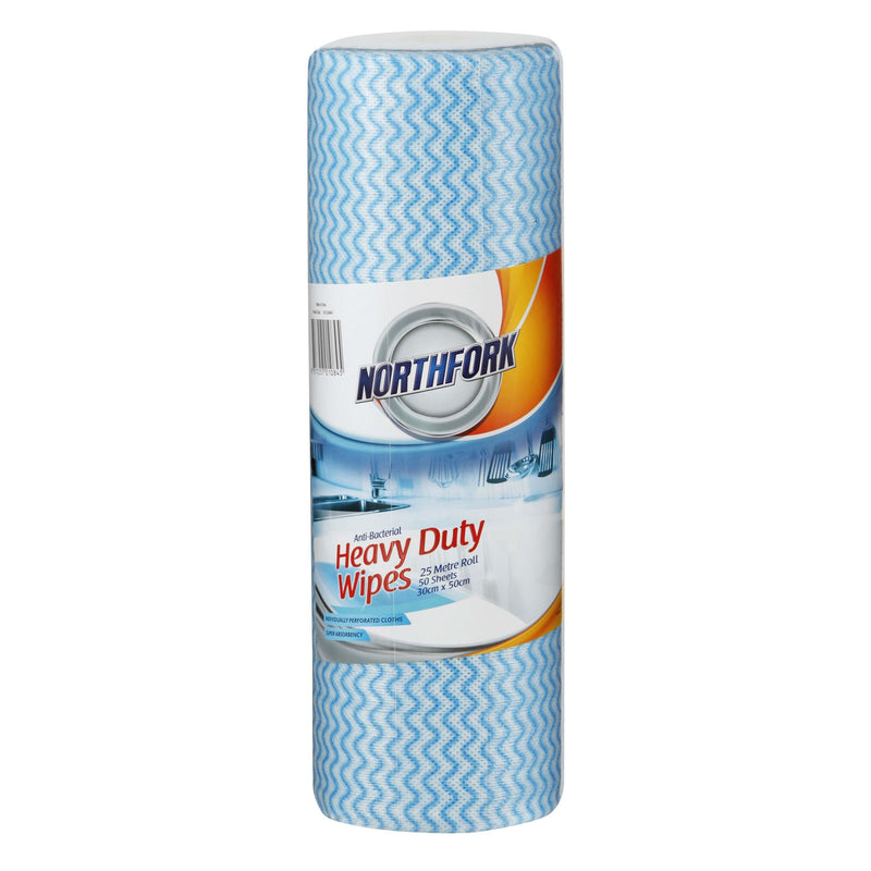 Northfork Heavy Duty Antibacterial Perforated Wipe Pk50