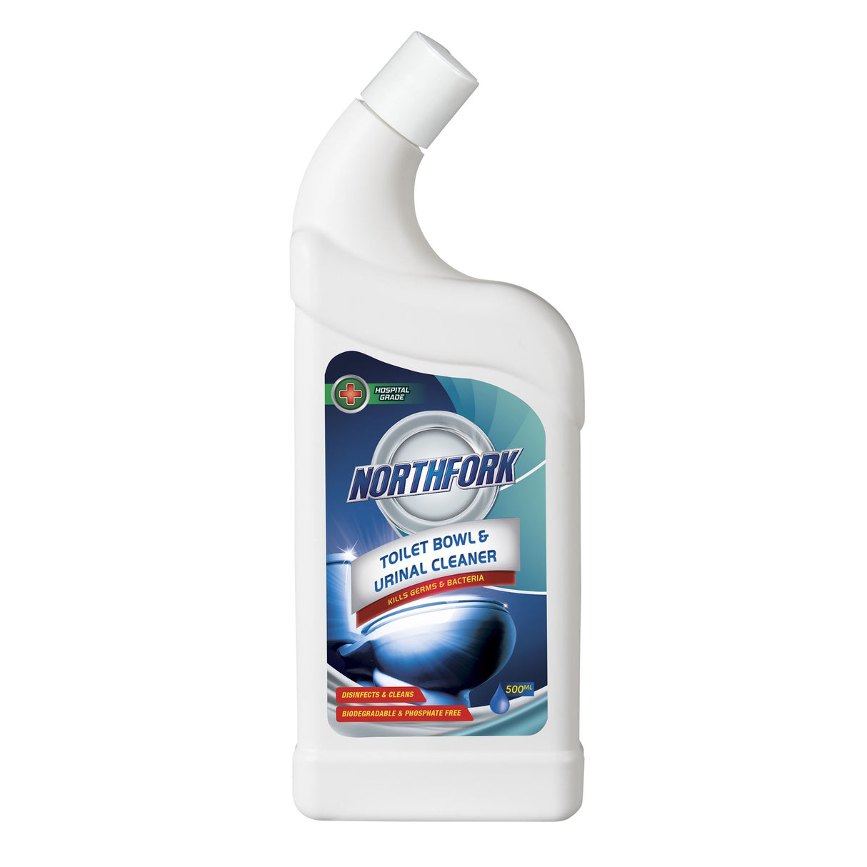 Northfork Toilet Bowl Cleaner 500ml, powerful disinfectant for hygienic toilet cleaning, eco-friendly and hospital-grade formula.