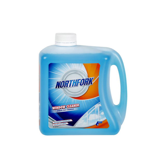 Northfork Window & Glass Cleaner 2L bottle, perfect for achieving streak-free clarity on all glass surfaces.