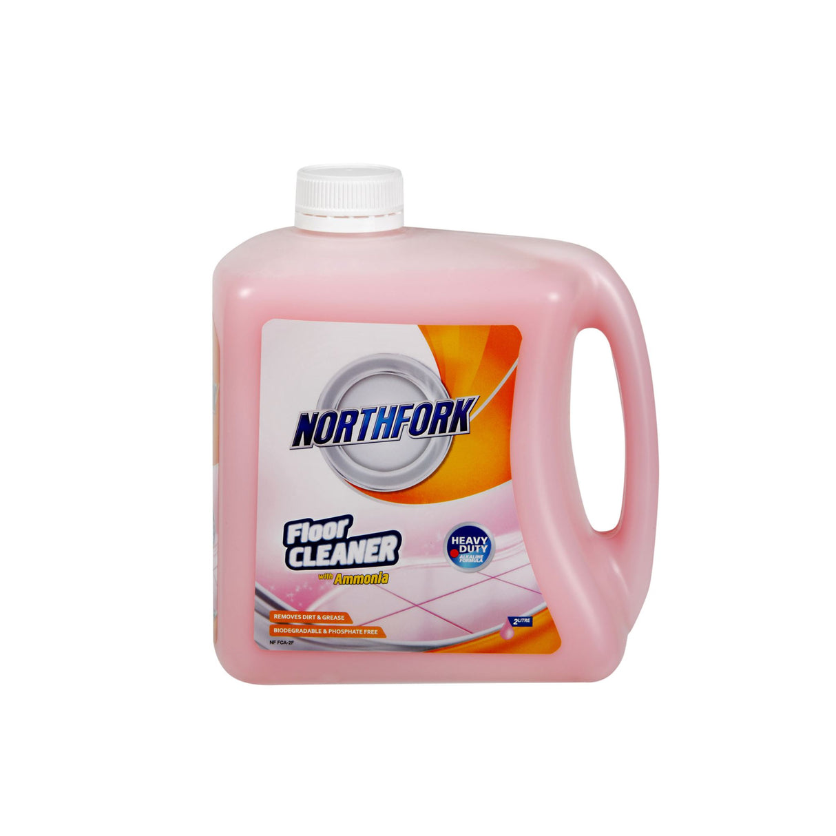 Northfork Floor Cleaner with Ammonia, 2L pack of 3, heavy-duty, biodegradable, tough on dirt and grease for spotless floors.