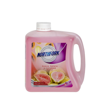 Northfork Liquid Hand Wash in a 2L bottle with a refreshing guava, pomegranate, and cucumber scent, gentle on skin and eco-friendly.