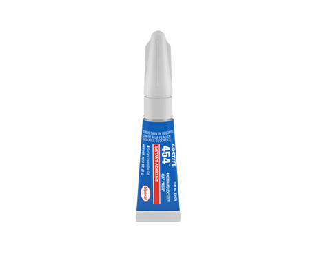 LOCTITE 454 Instant Adhesive Non-Drip Gel in a 3g tube, ideal for quick repairs on porous and difficult materials.