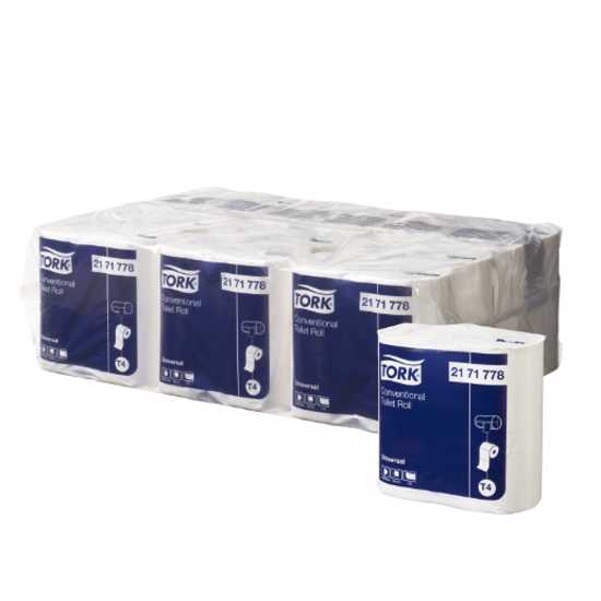 Tork 1Ply Toilet Paper Conventional Roll - 12x4PK - Bundle of 48