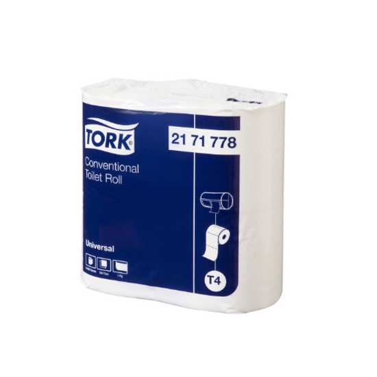 Tork 1Ply Toilet Paper Conventional Roll - 12x4PK - Bundle of 48