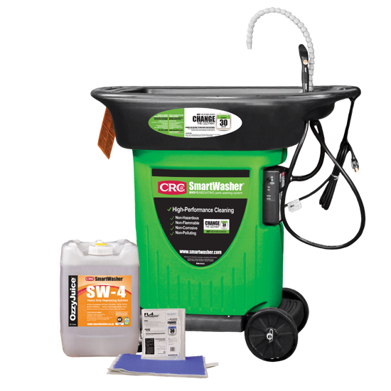 Eco-friendly mobile parts washer kit with 180 kg capacity, featuring oversized sink and non-toxic cleaning solutions.