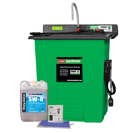 CRC SmartWasher System Starter Kit SW25-8-Kit for efficient, eco-friendly metal cleaning with 227 kg capacity and modern design.