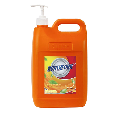 Northfork Natures Orange Pumice Hand Cleaner 5L: Eco-friendly, heavy-duty hand cleaner with natural orange pumice for tough dirt removal.