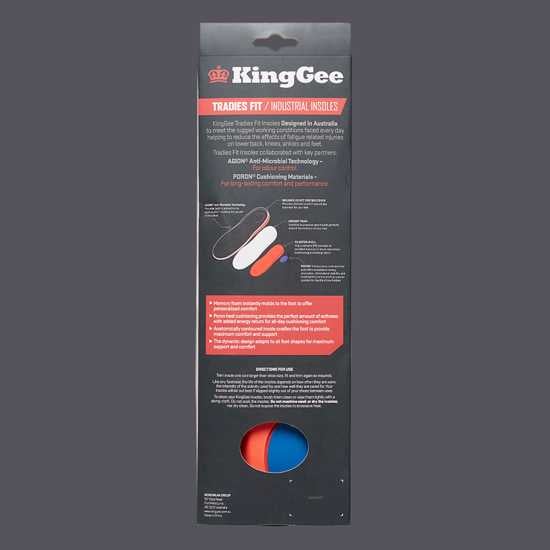 Black KingGee Tradie Insoles (Size 6/8) providing maximum comfort, cushioning, and support for long hours on your feet.