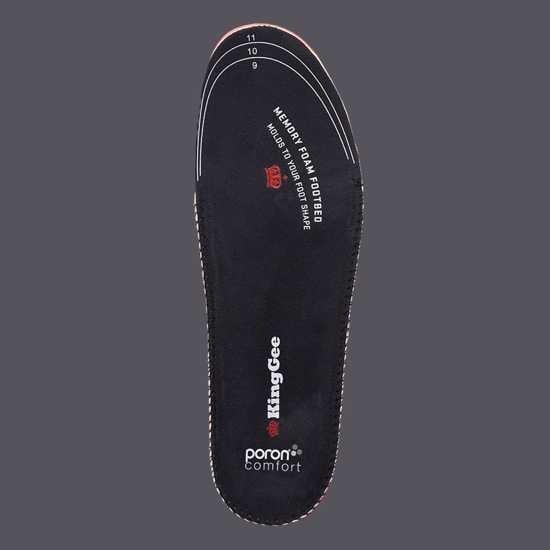 Black KingGee Tradie Insoles in size 6/8, featuring cushioning, shock absorption, and breathable material for all-day comfort.