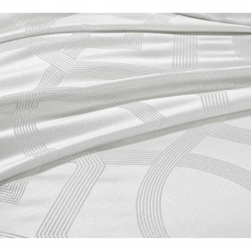 Platinum Seville metallic jacquard quilt set in Snow color for King bed, featuring luxe design and soft materials.