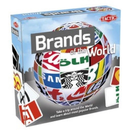 Engaging trivia game with 50 cards, testing knowledge of iconic brands and pop culture trends for ages 12 and up.