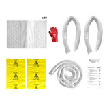 Controlco Everyday Spill Kit: 50L oil spill response kit with absorbent pads, gloves, and a yellow carry bag for quick deployment.