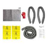 Controlco Everyday Spill Kit with 50L capacity, includes absorbent pads, socks, gloves, glasses, and waste bags for spill response.