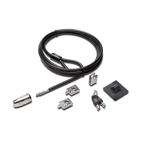 Kensington Microsaver 2.0 Peripherals Kit with strong lock, 8-ft cut-resistant cable, and adapters for securing devices.