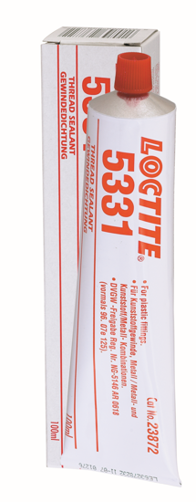 LOCTITE SI 5331 Thread Sealant – 100ml, white paste for sealing plastic/metal threads in water systems, resistant to vibration.