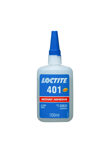 LOCTITE 401 Instant Adhesive 100ml, clear, fast-curing, high-strength glue for versatile bonding of metals, plastics, and wood.