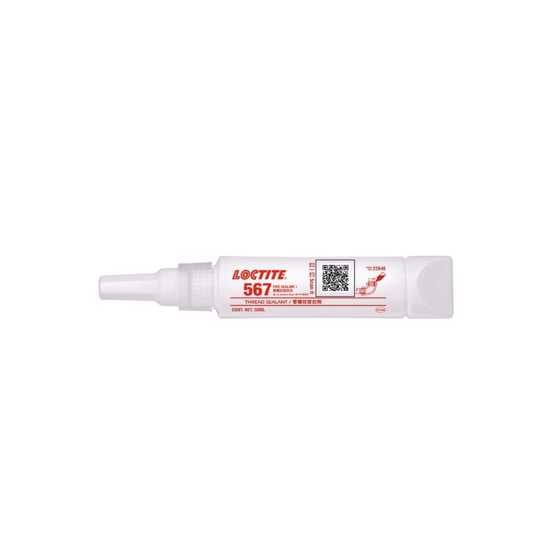 LOCTITE 567 Thread Sealant in 50ml tube, off-white paste, ideal for coarse metal threads with low-pressure sealing properties.