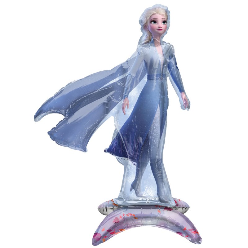 Self-sealing foil balloon featuring Elsa from Frozen 2, measuring 58cm, perfect for themed celebrations and décor.