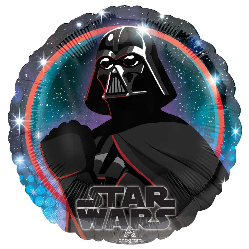 Darth Vader foil balloon (45cm) perfect for Star Wars parties, vibrant, self-sealing, and ideal for all ages.