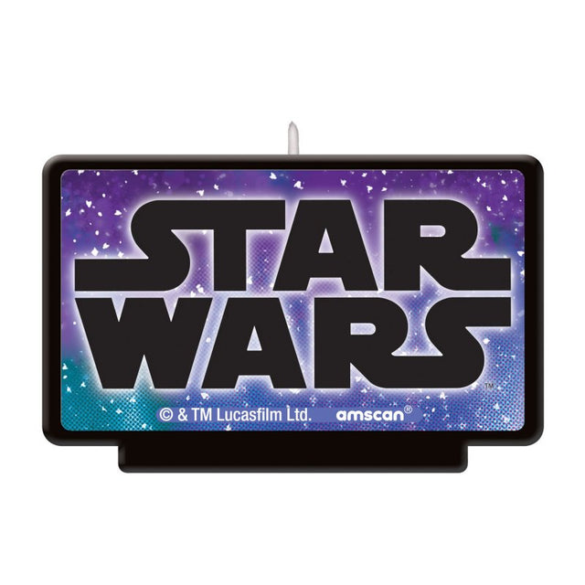 "Star Wars-themed birthday candle, 6cm, featuring iconic imagery perfect for cosmic celebrations and themed parties."