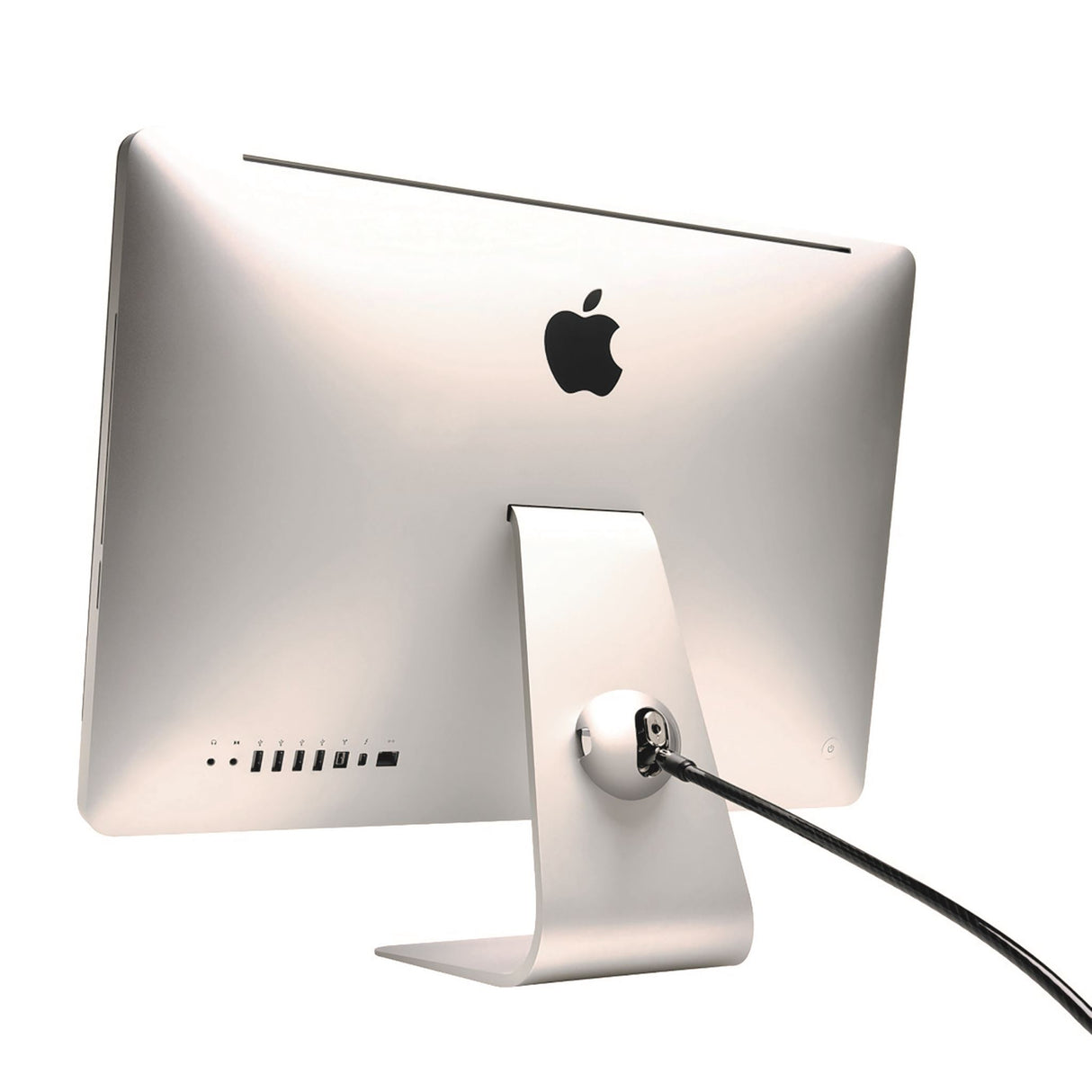 Kensington SafeDome for iMac: stylish lock with ClickSafe tech and 1.8m cable, secures iMac and organizes accessories.