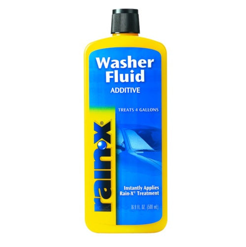 Rain-X Washer Fluid Additive - 500ML enhances visibility, applying a protective layer that beads rain for safer driving.