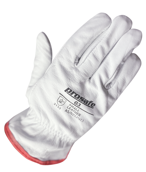Prosafe G3 Rigger Gloves in Small, durable full-grain leather with elasticised back for comfort and flexibility during tough tasks.