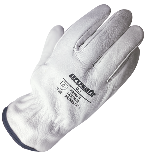 Prosafe G3 Rigger Gloves in medium, crafted from full-grain leather for durability, comfort, and precise hand protection.