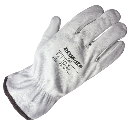 Premium full-grain leather rigger gloves with elasticised back, designed for safety and comfort in various tasks.