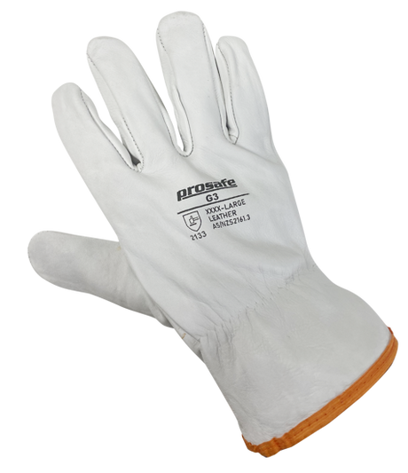 Prosafe G3 Rigger Gloves 4XLarge, made of full-grain leather, designed for durability, comfort, and versatility in demanding tasks.