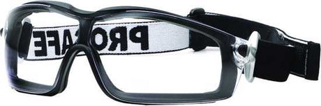 Prosafe Rattler safety glasses with foam seal, anti-fog coating, and adjustable features for optimal comfort and protection.