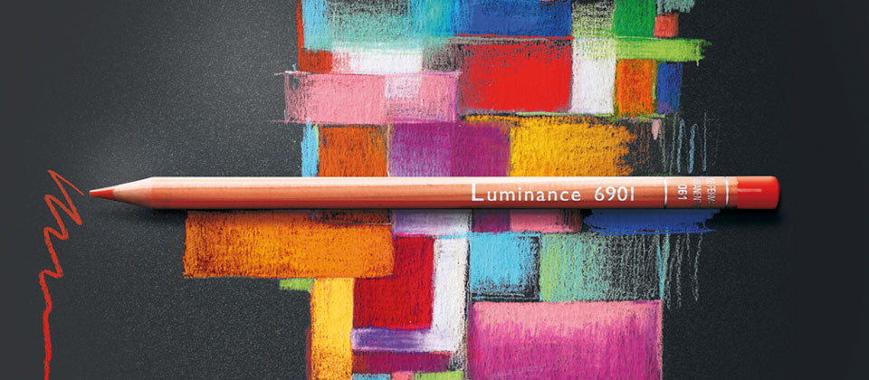 Caran D’ache Luminance Terracotta pencils, featuring rich, vibrant colors and creamy, lightfast leads in eco-friendly wood.