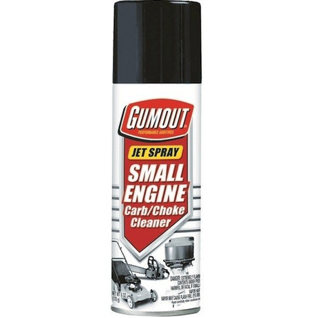 Jet Spray Carb Choke Cleaner by GUMOUT, 170gr, for efficient cleaning of small engine carburetors and choke valves.